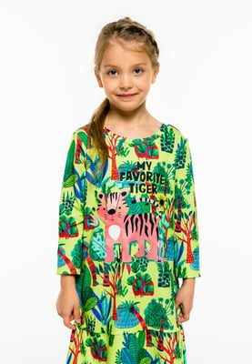 "Cartoon Tiger" Jurk met lange mouwen