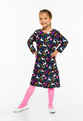 "Folk Unicorn" Jurk met lange mouwen