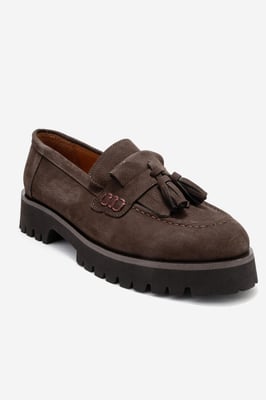 Poen Leren Kwast Loafer Dames