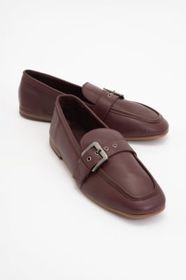 Jade Leren Plat Loafers Dames