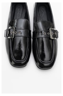 Jade Leren Plat Loafers Dames
