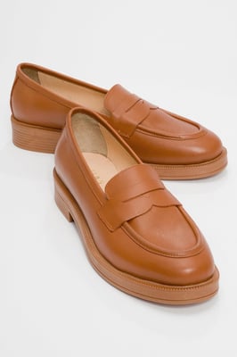 Bree Platform Penny Leren Loafer
