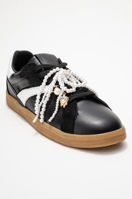 Taren Leren Parel Gesp Sneakers Dames