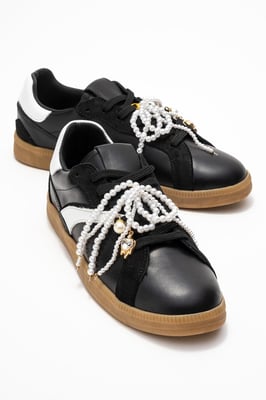 Taren Leren Parel Gesp Sneakers Dames