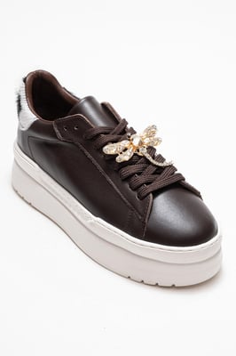 Laren Leren Gesp Sneakers Dames