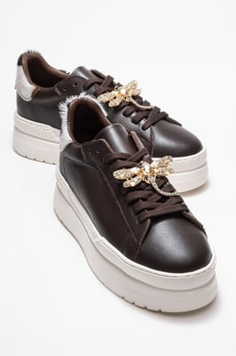 Laren Leren Gesp Sneakers Dames
