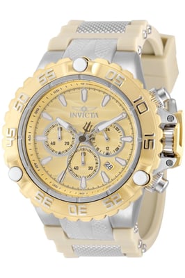 Invicta Subaqua - Poseidon 48553 Heren Horloge - Quartz Uurwerk - Roestvrij Staal met gouden Wijzerplaat - 55mm