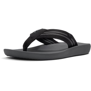 Fitflop iQushion Polyester Heren Zwart/Charcoal Slippers