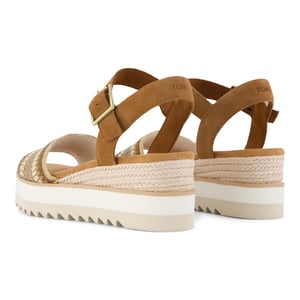 TOMS Diana Wedge Leer Dames Donker Beige Sandalen