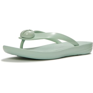 Fitflop iQushion Glanzend-Knop Polyurethaan Dames Mint Fluister Flip-Flops