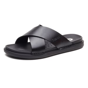 Base London Drift Leren Heren Zwarte Sandalen
