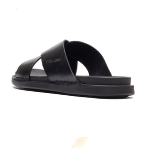 Base London Drift Leren Heren Zwarte Sandalen