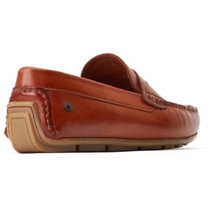 Base London Collins Driver Leren Heren Loafers in Gebrande Tan