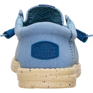 HEYDUDE Wally Stretch Canvas Textiel Heren Vervaagd Denim/Boulder Tan Instappers