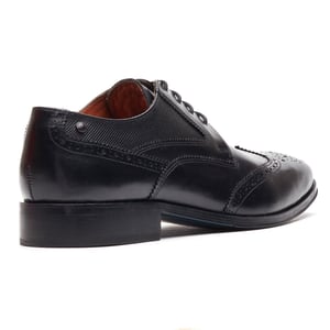 Base London Steeple Brogue Leer Heren Zwarte Brogues Schoenen