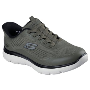 Skechers Summits Leyter Textiel Heren Sneakers Olijf/Zwart