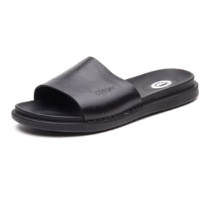 Base London Albany Leren Heren Slippers Zwart