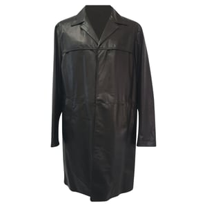 Prada trenchcoat met verborgen sluiting in zwart lamsleer