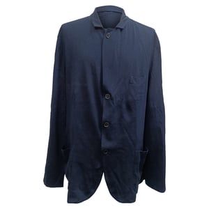 Loro piana single-breasted blazer met zakken in marineblauw katoen