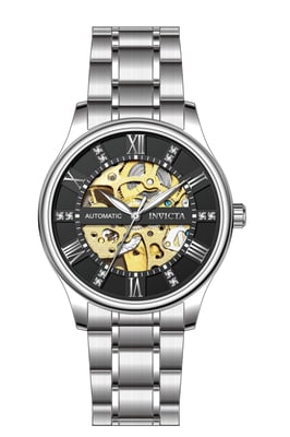 Invicta Objet D Art 69118 Heren Horloge - Automatisch Uurwerk - Roestvrij Staal met zwarte Wijzerplaat - 40mm