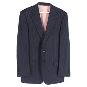 Ermenegildo Zegna gestreepte single-breasted blazer en broekset in marineblauwe wol