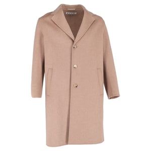 Lange jas van Acne Studios in beige wol