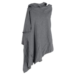 Yohji Yamamoto capuchonponcho/cape van grijze wol