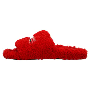 Balenciaga pluizige open muiltjes van rood polyester