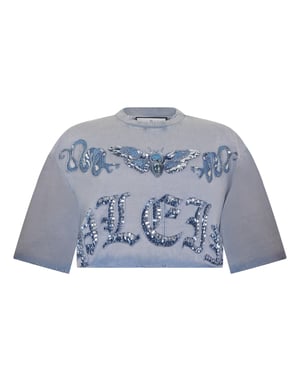 Cropped T-Shirt Butterfly Tattoo