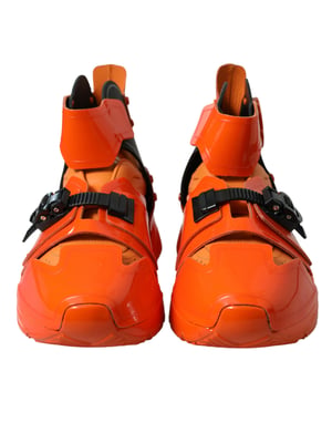 Dolce & Gabbana Oranje Multi Paneel Chunky Hoogtop Sneakers Schoenen
