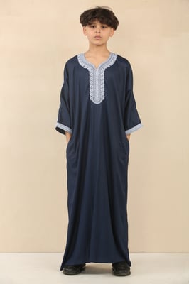 Kinderjongens blauwe Marokkaanse Thobe Jubba Robe Eid Djellaba Gandoura