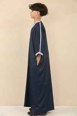 Kinderjongens blauwe Marokkaanse Thobe Jubba Robe Eid Djellaba Gandoura