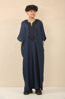 Kinderjongens blauwe Marokkaanse Thobe Djellaba Jubba Robe Eid