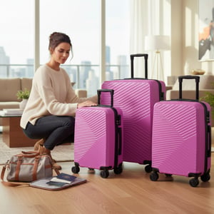 Roze hardshell koffer Robuust 8-wiel bagagekoffer