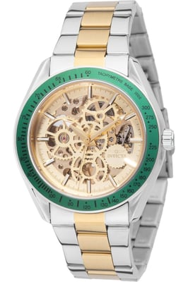 Invicta Objet D Art 69454 Heren Horloge - Automatisch Uurwerk - Roestvrij Staal met gouden Wijzerplaat - 43mm
