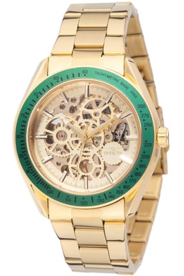 Invicta Objet D Art 69453 Heren Horloge - Automatisch Uurwerk - Roestvrij Staal met gouden Wijzerplaat - 43mm