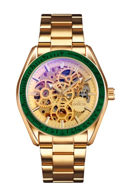 Invicta Objet D Art 69453 Heren Horloge - Automatisch Uurwerk - Roestvrij Staal met gouden Wijzerplaat - 43mm