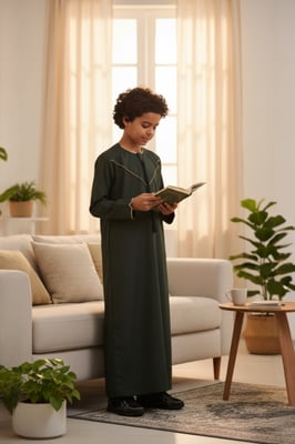 Kinderen jongens groene Ramadan Marokkaanse Jubba gewaad Djellaba Kaftan Eid Thobe LFS-K-TT-006