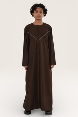 Kinderen jongens bruin Eid Marokkaanse Thobe gewaad Djellaba Ramadan Eid Jubba-LFS K-HM10