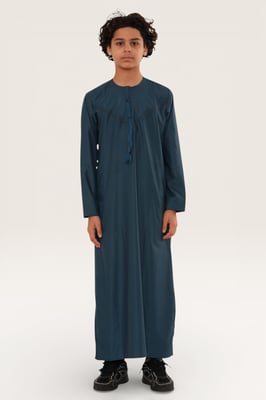 Kinderen jongens blauw Ramadan Eid Marokkaanse Jubba gewaad moslim Djellaba Thobe LFS-K-TT008