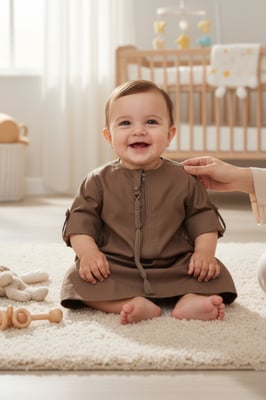Bruine Ramadan-thobe voor jongens, Emirati Eid Jubba LFS-B-TT001