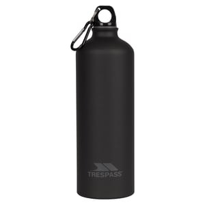 Trespass Volwassenen Slurp waterfles met karabijnhaak (1 liter) (Matzwart)