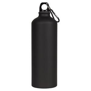 Trespass Volwassenen Slurp waterfles met karabijnhaak (1 liter) (Matzwart)