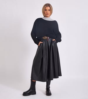 Gestreepte gebreide oversized trui met vleermuismouwen