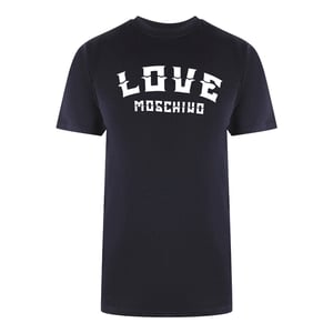 Love Moschino T-shirt Met Opvallend Logo In Marineblauw