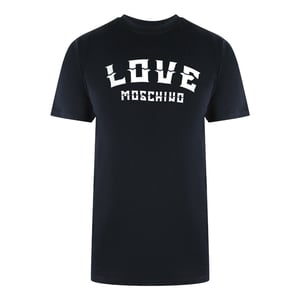Love Moschino T-shirt Met Opvallend Logo In Zwart
