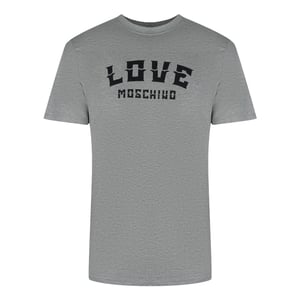 Love Moschino T-shirt Met Opvallend Logo In Grijs