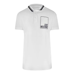 Love Moschino Box Logo Witte Poloshirt