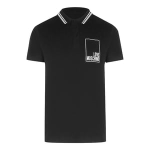 Love Moschino Box Logo Zwarte Poloshirt