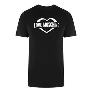 Love Moschino T-shirt Met Opvallend Hartlogo In Zwart